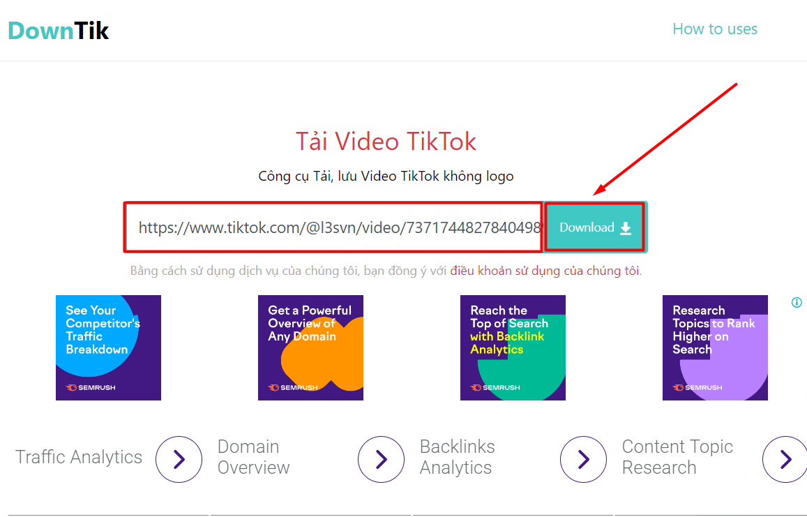 tải video tiktok